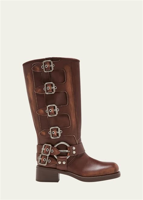 biker boots miu miu